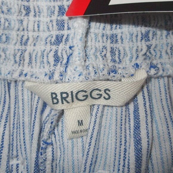 Briggs Linen Blend Pull On Shorts Size M Pockets High Rise Wide Leg Crochet NWT - Picture 4 of 9